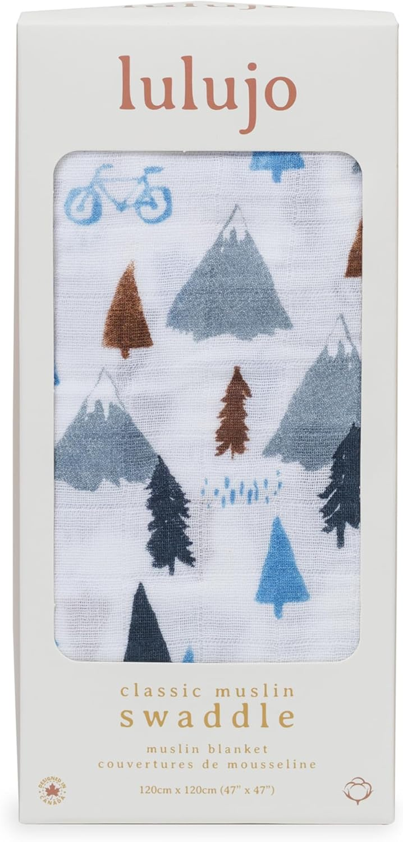 Lulujo Baby Cotton Muslin Swaddle Blanket, Mountain Top, 47 X 47-Inch image number 5