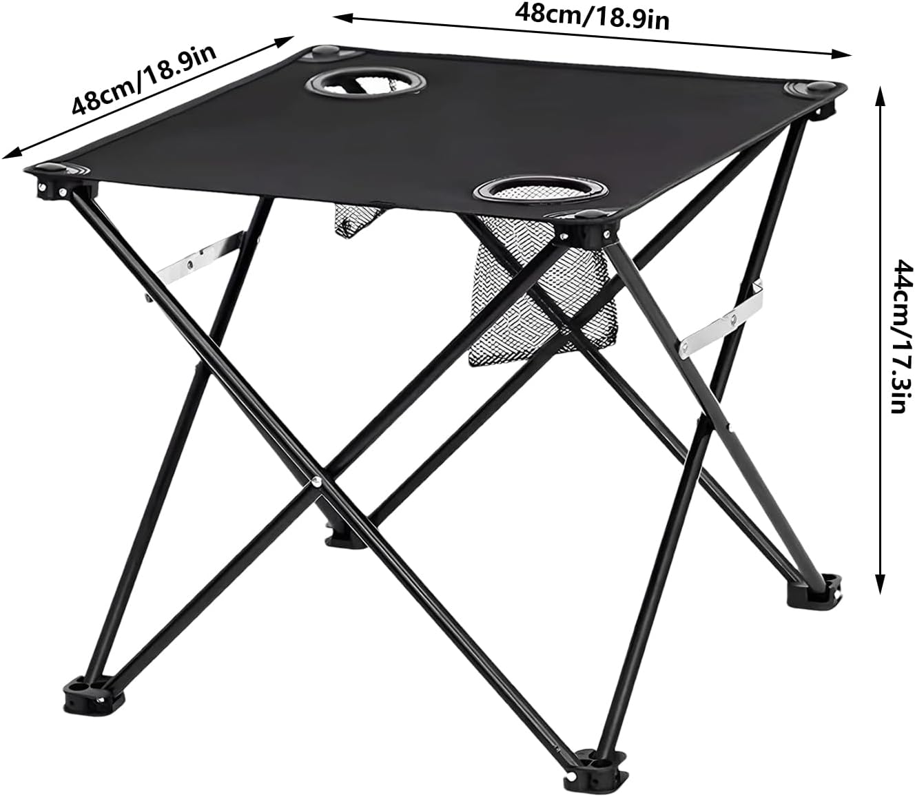 Portable Camping Table | Small Folding Table with 2 Cup Holders, Outdoor Portable Compact Design Lightweight Hiking Travel Fishing Picnic Patio Balcony Garden Home Dining Camping Gear image number 1
