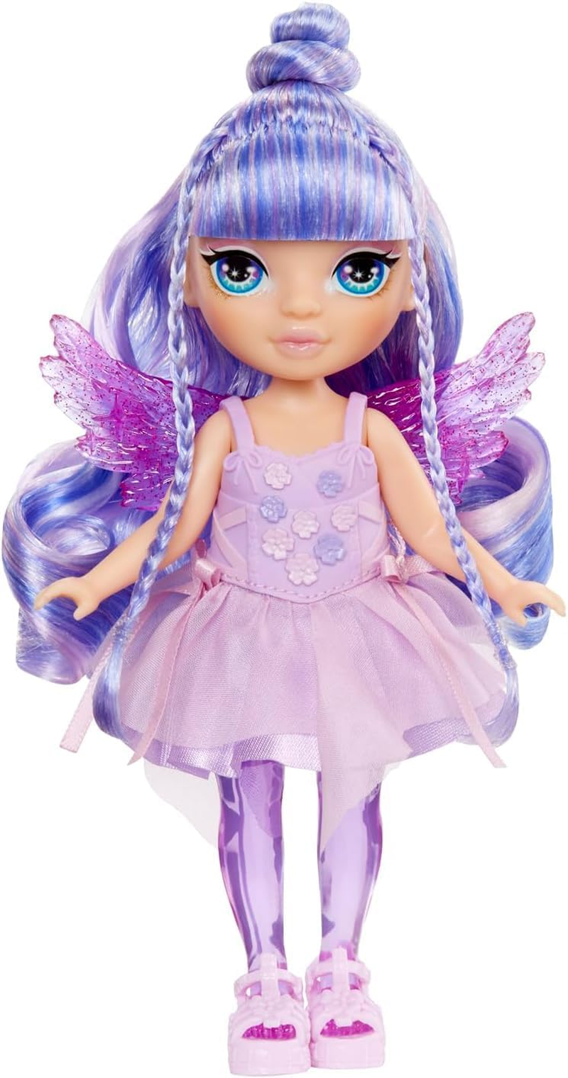Rainbow High Littles Rainbow Fantasy Fairies + Pet &ndash; Amethyst, Purple 5.5" Posable Small Doll & Fantasy Pegasus Unicorn Pet with Interchangeable Fairy Wings, Kids Gift 4+ image number 5