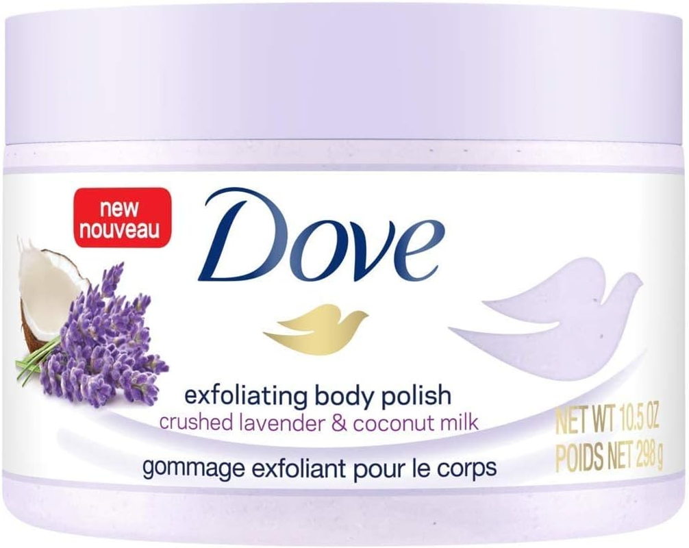 Dove Exfoliating Body Polish Crushed Lavender & Coconut Milk, 10.5 Oz (Pack of 2) image number 1