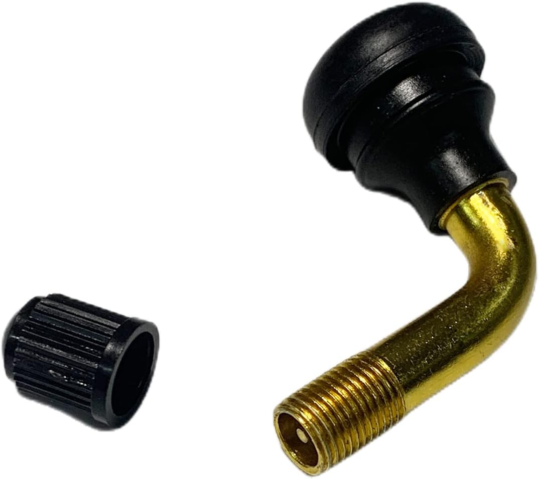 Tubeless Tire Valve Stem PVR70 8PCS Rubber Black Snap-In Brass Stems Bent 90 Degree Fits for Motorcycle Scooter ATV Fits Tubeless Tire Rim Valve Cap Tire Repair Tools image number 4