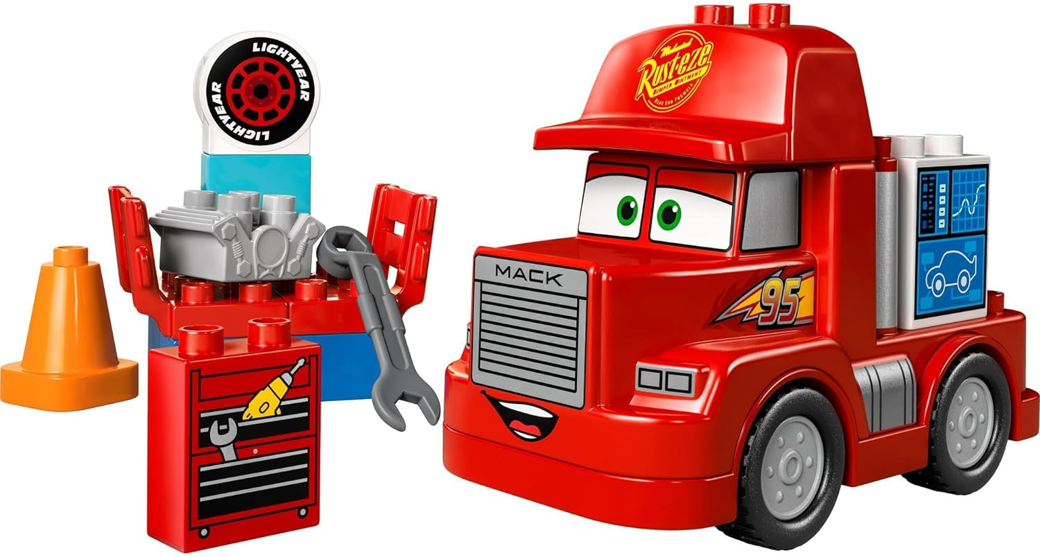 LEGO DUPLO Disney and Pixar&rsquo;S Cars Mack at the Race Set, Truck Building Toy for 2+ Year Old Toddlers, Boys and Girls, Buildable Kids Toy, Red Car, an Outdoor Adventure Birthday Treat Idea 10417 image number 5