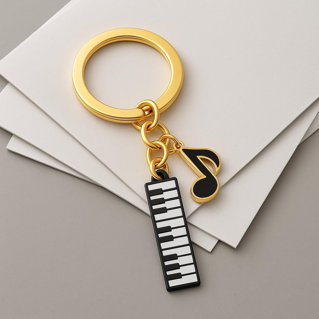 Music Keychain,Musicians Key Chains for Bag Charms,Cute Keychains Gift for Musician Girls - Microphone Note image number 4