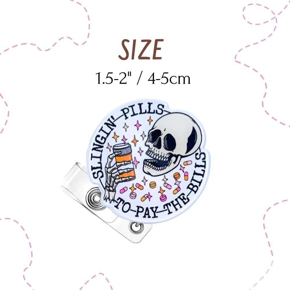 YJ Premiums 8PC Funny Cute Fun Badge Reel Holder ID Card Retractable Clip for Nurse Nurses Nursing Teacher Office Workers | Meme It&rsquo;S Fine Just My Face Job Descriptions Goose Bumps Gifts (Nurse) image number 1