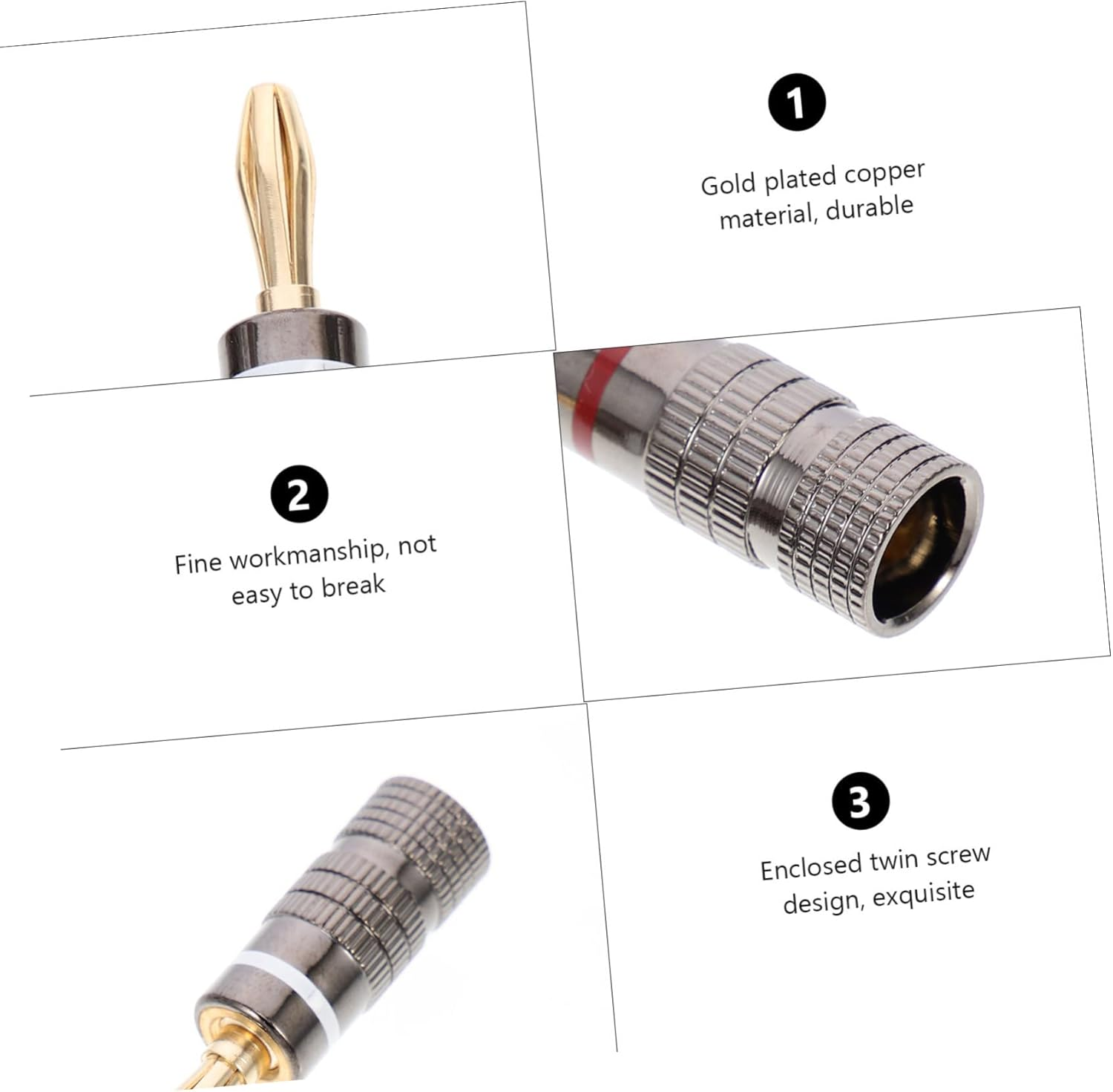 MOLUCKFU 10Pcs 4Mm Copper Banana Plugs Speaker Wire Connector Audio Jack for Hi-Fi Stereo Home Theater Sound Systems image number 6