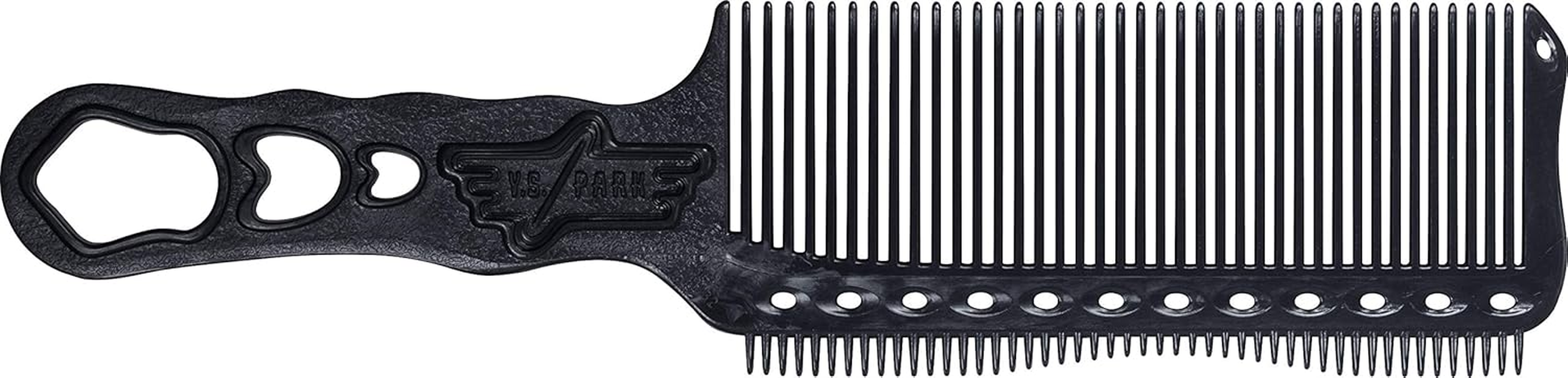 YS Park 282 Flattop Comb Slim Type with Teeth, YS-S282T, Carbon Black - Blue image number 1