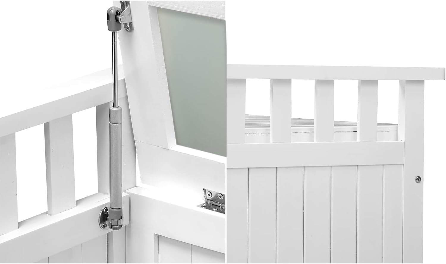 LI LIVSIP 200L Outdoor Storage Deck Box Bench, Waterproof & Lockable Large Storage Box Container Bench with Wheels & Handle for Cushion Pillow Toys Garden Tools, White image number 3