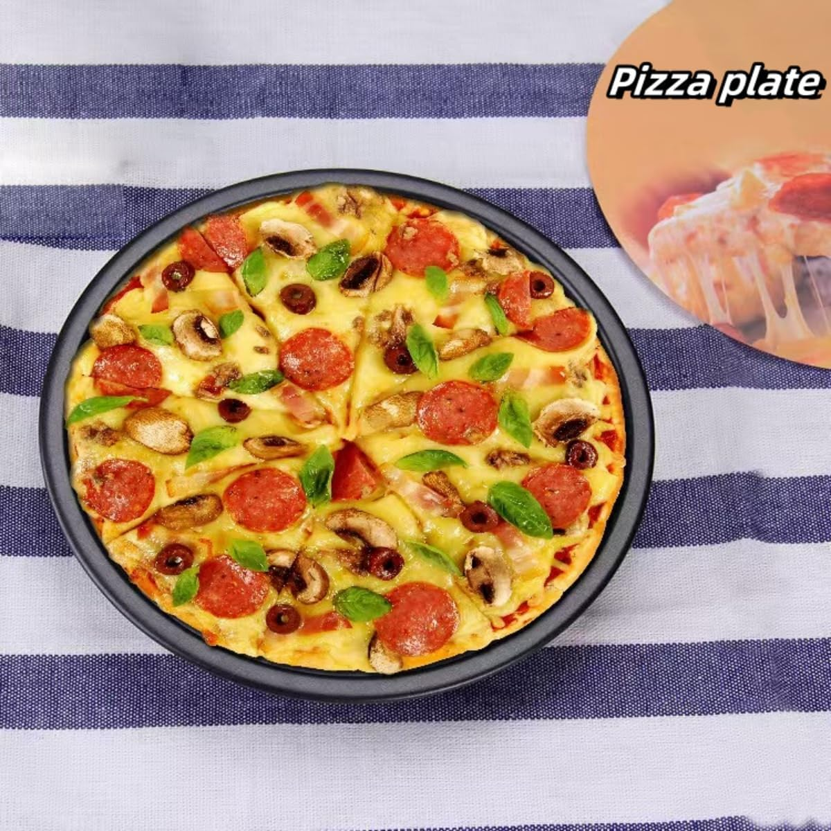 Pizza Pan Set 3-Piece, 24Cm/26Cm/29Cm Pizza Pan for Oven, Non-Stick Pizza Tray, round Steel Pizza Pans - Dishwasher Safe, Premium Bakeware for Home Cooking