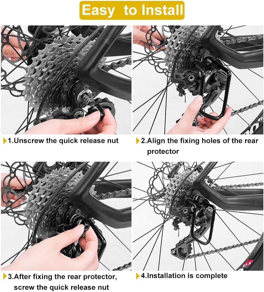 PERFETSELL 2 Pcs Bicycle Rear Derailleur Guard,4.52" Steel Iron Bike Rack Protector Adjustable Cycling Rear Derailleur Chain Protective Guard for Outdoor Mountain Road Cycling Bike image number 5