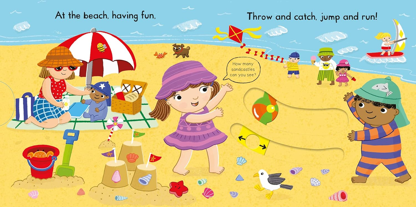 Busy Beach: a Push, Pull, Slide Book image number 1