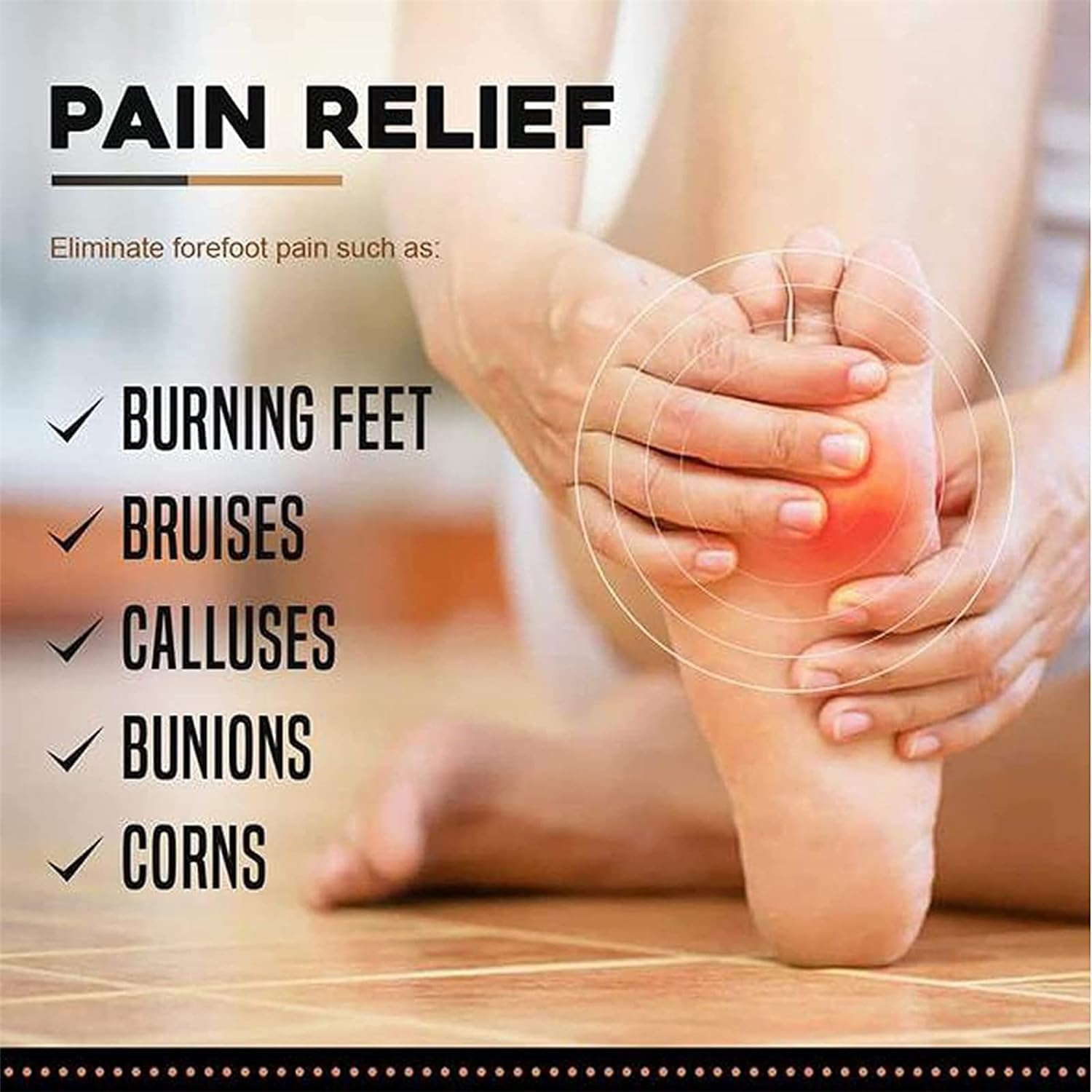 Ball of Foot Cushions, Metatarsal Pads Fabric Forefoot Pads for Women, Invisible Socks Shoe Pads for High Heels, Reusable Half Socks Pads High Heel Insoles for Foot Comfort Pain Relief-2 Pairs (Beige, Uniform Size) - Beige image number 6