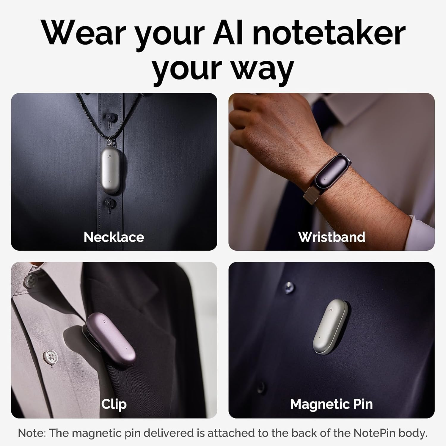 AI Voice Recorder, PLAUD Notepin Voice Recorder, App Control, AI Notetaker, AI Transcribe & Summarize Support 112 Languages, 64GB Memory, Audio Recorder for Lectures, Meetings, Gray image number 6