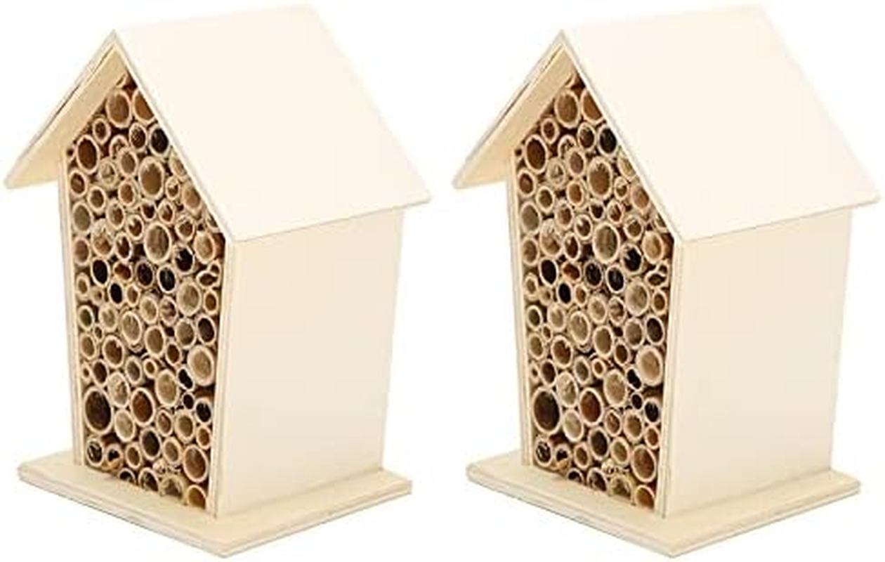 Animalshelter Bee House Hotel & Shelter with Handmade Elderberry Wood Bee Hive, Attracts Peaceful Pollinators for Enhancing Garden Productivity