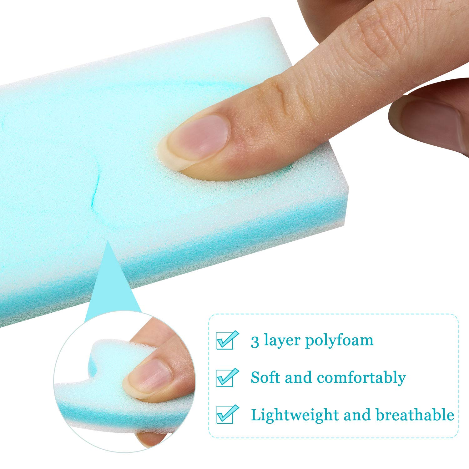 16 Pieces Foam Toe Spacers 3 Layer Toe Separators Toe Stretcher Divider for Align Toes Relief Friction Hammer Toes Overlapping Toes and Prevent Corns image number 4