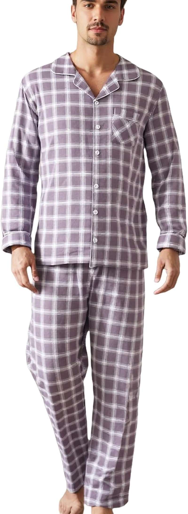 100% Cotton Flannelette Winter Mens Womens Pyjamas Set Long Sleeve Matching Christmas Pajamas for Couples