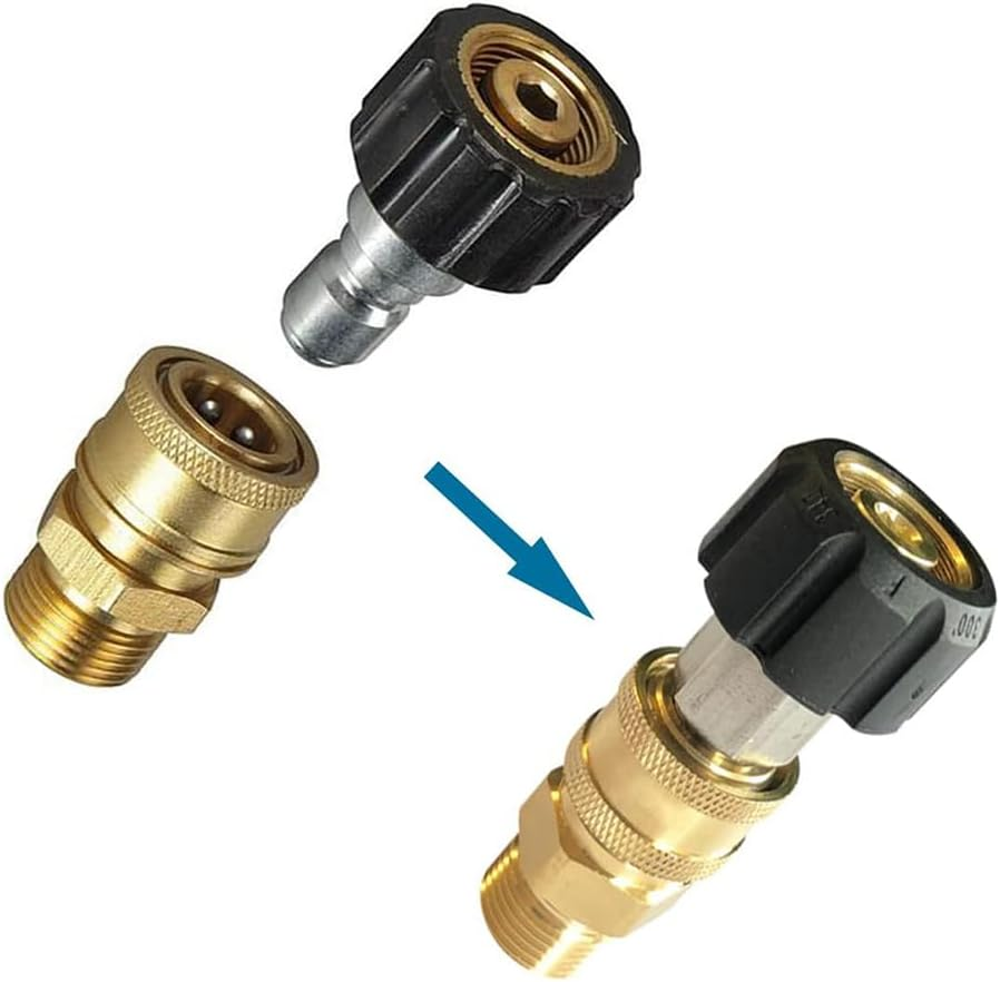 Pressure Washer Quick Connect Kit - 3/8 Inch Quick Release Adapter Set, M22-15 Conversion Connector for High-Pressure Washer Tools & Accessories image number 5