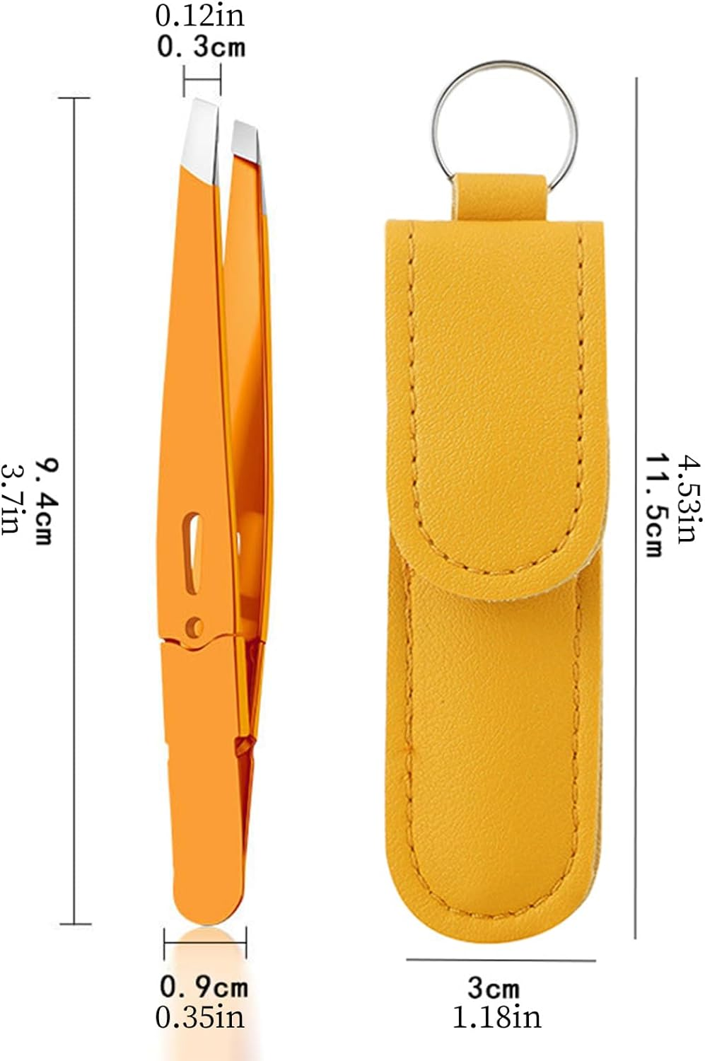 Tweezers for Women | Stainless Steel Eyebrow Grooming Tweezers - Slanted Chin Trimmer,For Beauty Plucking Grooming Brow Lash Face Purse Travel Women Men - Orange image number 5