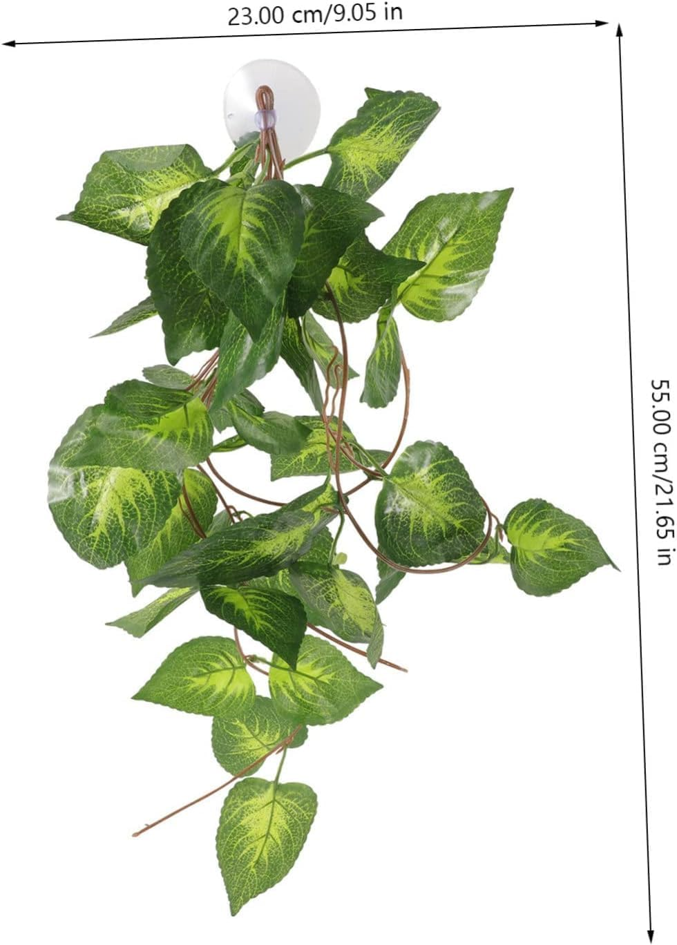 WADY Fake Plant Reptile Tank Hanging Realistic Decorative Reptile Plant Fake Artificial Terrarium Plant Ornament for Aquarium Ideal for Reptile (&lrm;Light Green)