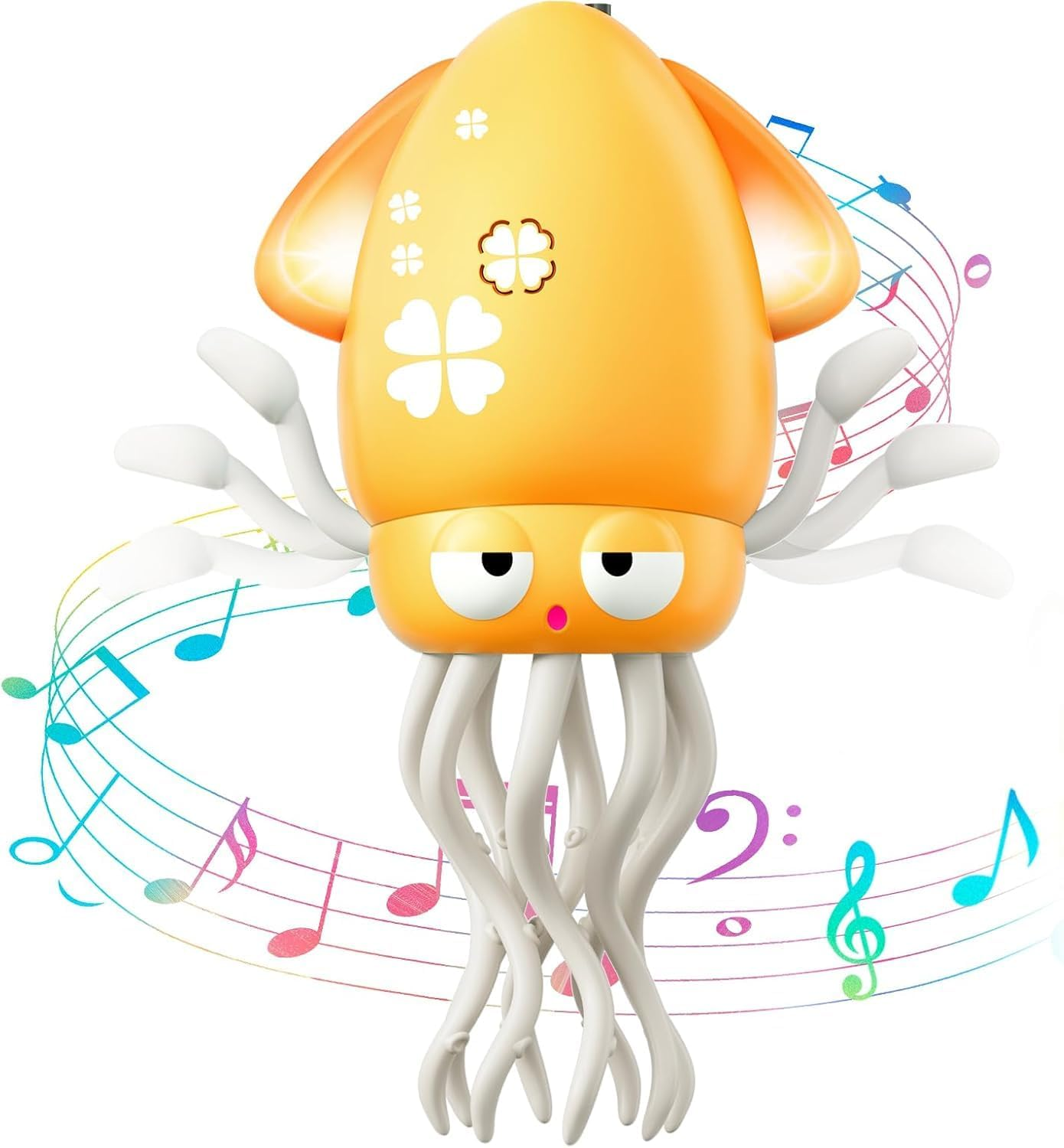 Dancing Octopus Toy, Electric Crawling Octopus Tummy Time Toy, Rechargeable Magic Dancing Music Squid Baby Toys for 3 4 5 6 Year Old Kids Boy Girl Birthday Gifts Christmas Stocking Stuffers(Yellow) image number 4
