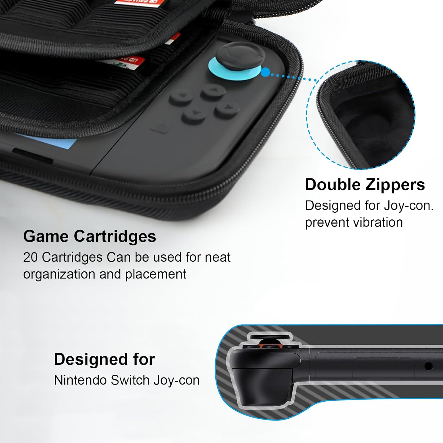 Turquvix Carrying Case for Nintendo Switch 2, Portable Hard Shell Pouch Carrying Travel Game Bag for Nintendo Switch 2 with 12 Game Cartridge (Case with Screen Protectors) image number 6