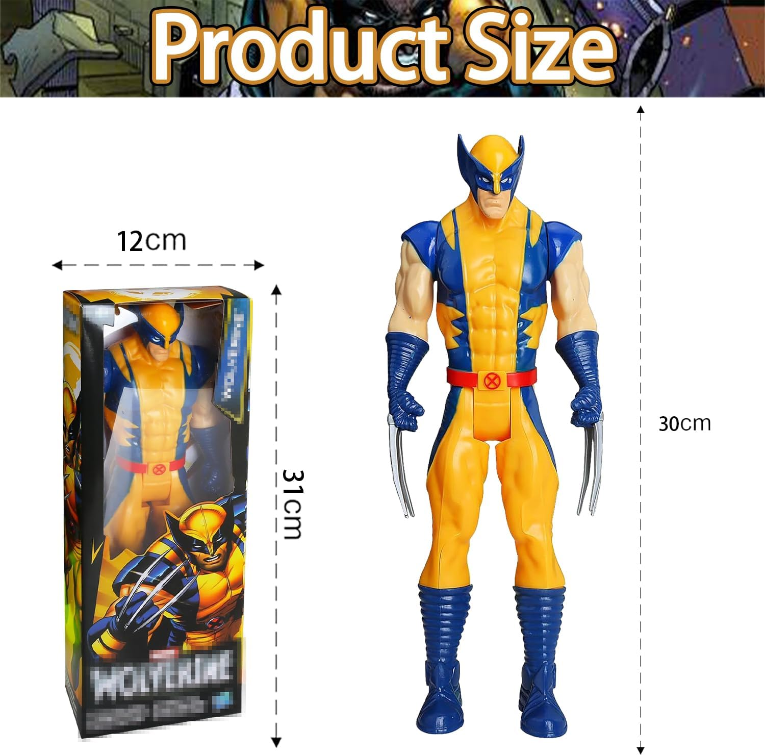 Wolverine Action Figure - 30 Cm Hero Series Toy, Party Figure, Super Friends Action Figure, Hero Figure for Children Aged 4 and Up, Birthday Gift image number 6