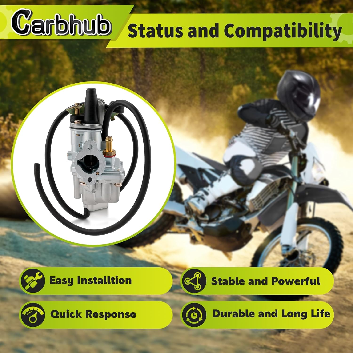 Carbhub SUZUKI JR 50 JR50 Carburetor + Air Filter Box Assembly 1978-2006 Carb image number 6