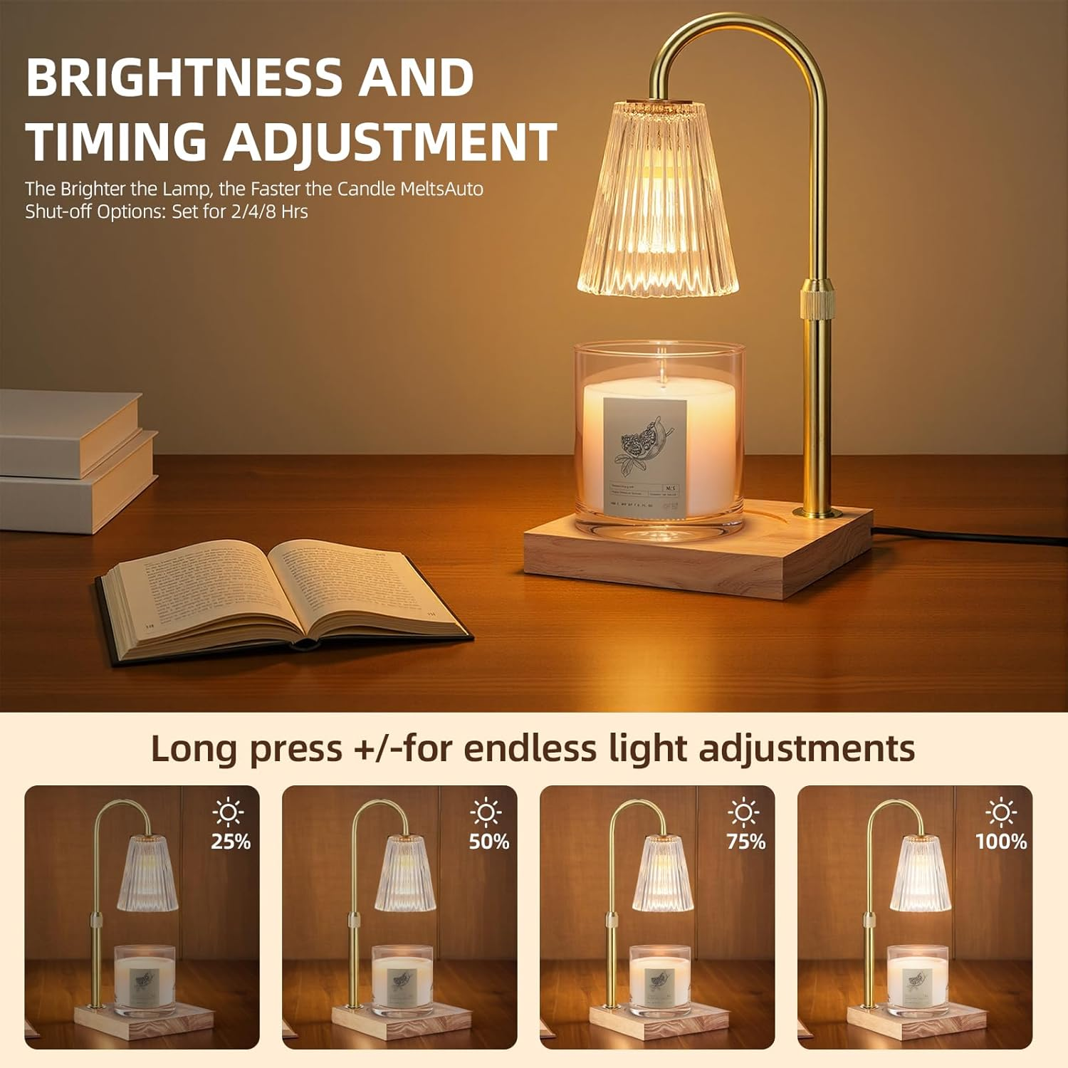Candle Warmer Lamp with Timer & Dimmer, Adjustable Height, Birthday Gifts for Wax Melt Warmer for Scented Jar Candles, Home Decor, Mother'S Day Gfit image number 4