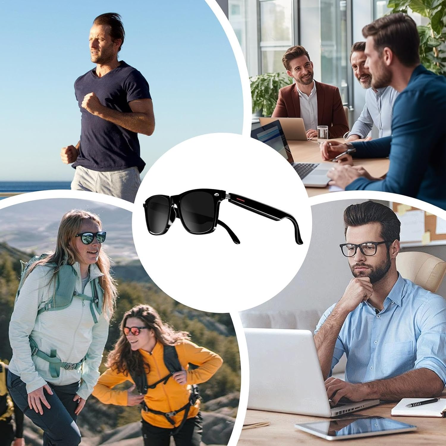 Smart Glasses - Safety Glasses with Speaker | Smart Bluetootth Sunglasses | Sport Audio Glasses | Wireless Smartphone Audio Glasses | Entertainment Smartphone Glasses for Men Women image number 6