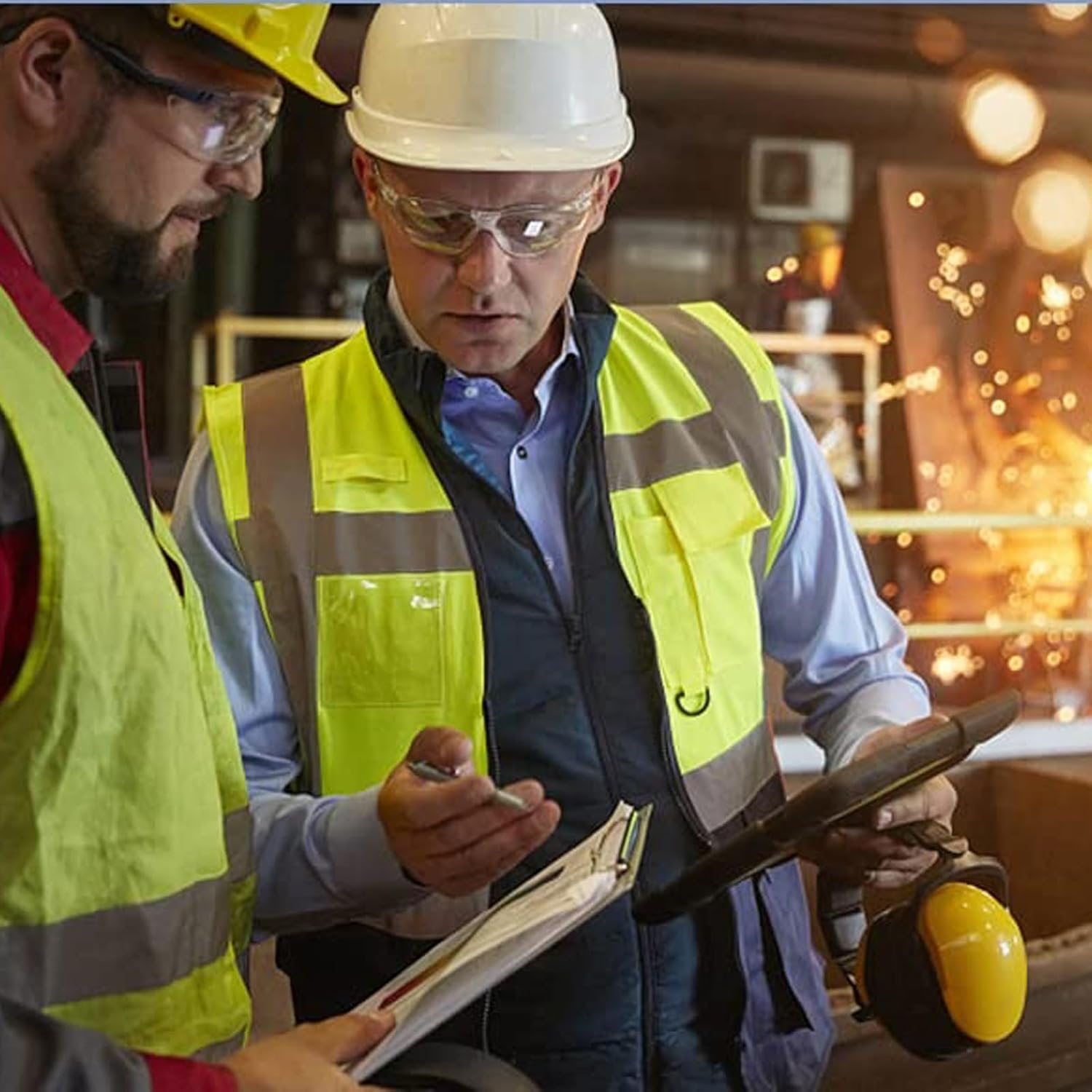 2-Pack Reflective Safety Vest for Men Women, High Visibility Security Vest with Pocket Zipper Front Meet ANSI/ISEA Standard image number 2