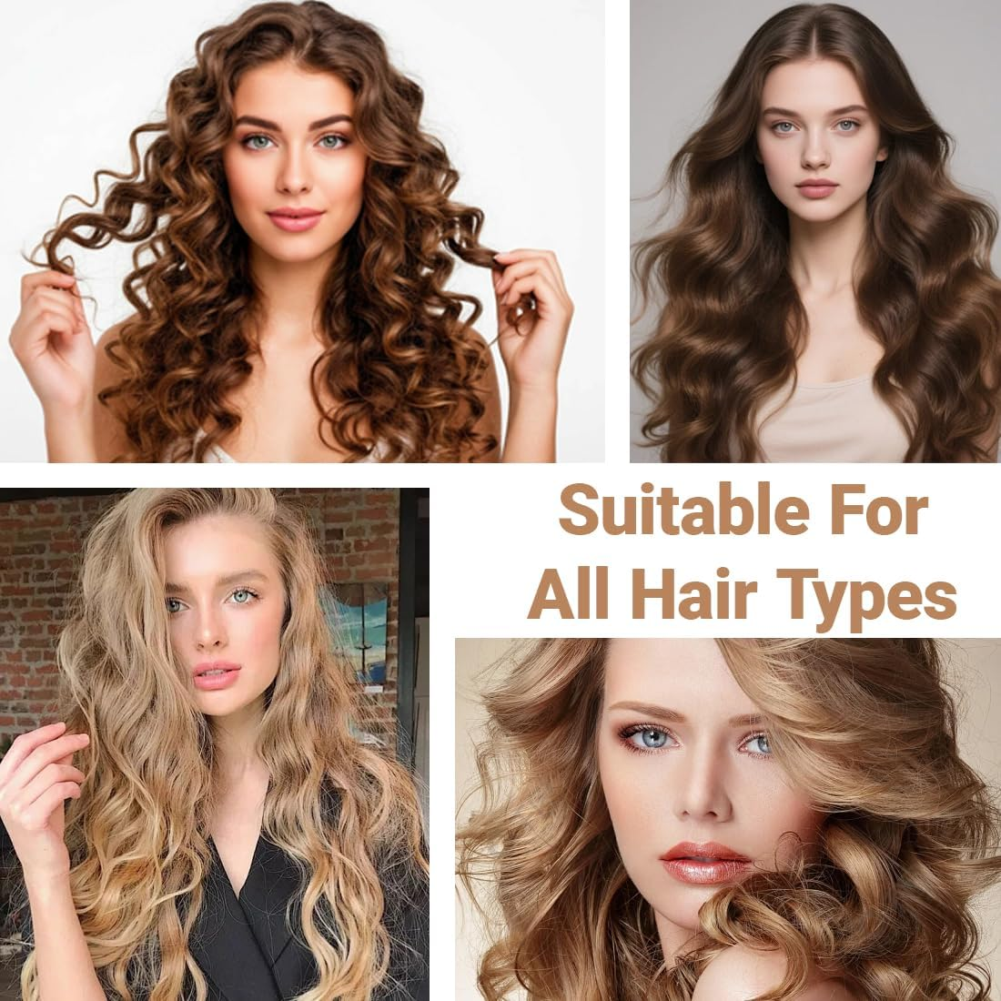 ZORVYN Pack of 4 Heatless Curls Band Curlers Overnight DIY Overnight Curls without Heat Rubber Heat-Free Curler for Medium Long Hair (Black) image number 2