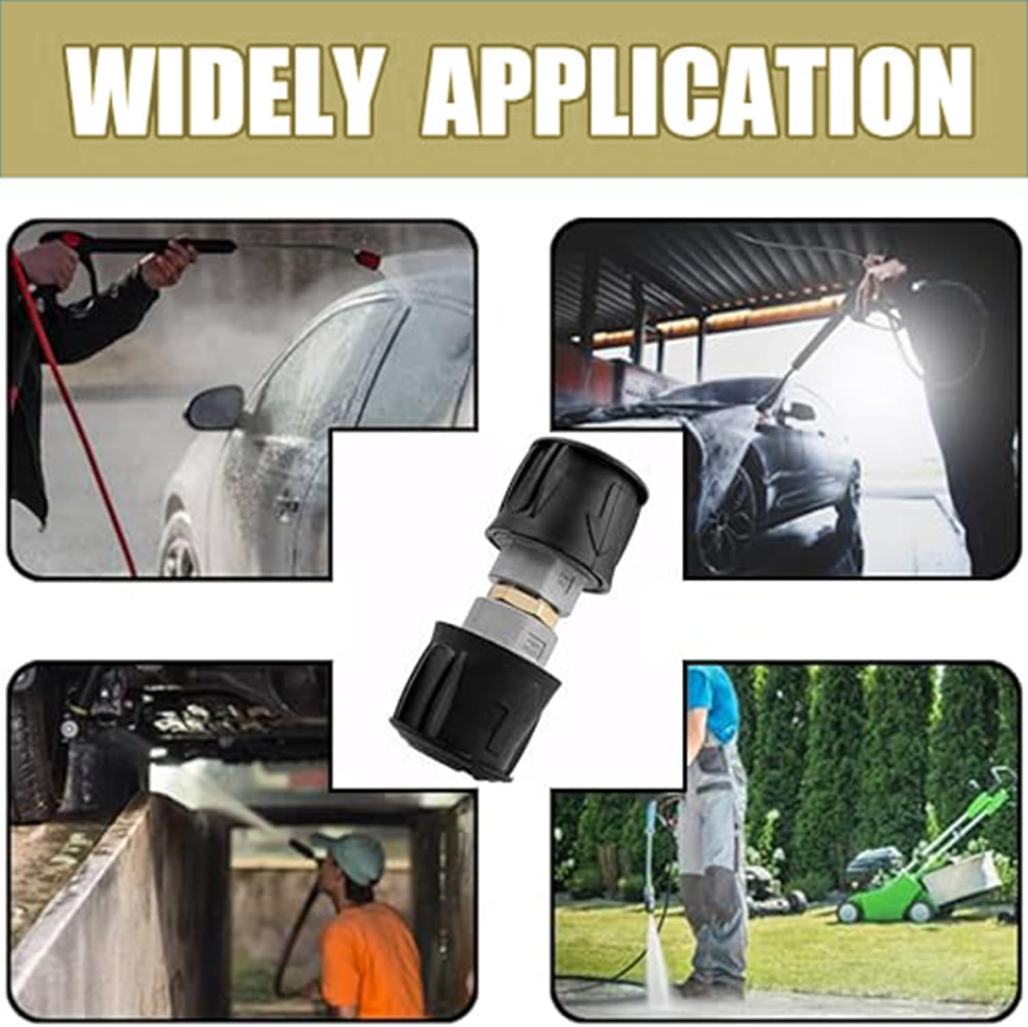 Quick Connector Replacement for Spray Guns and Electric Cleaning Machines, Quick Connect Hose Adapter for Karcher High-Pressure Cleaning Machine Hose, M22 14Mm Internal Thread Connector image number 4