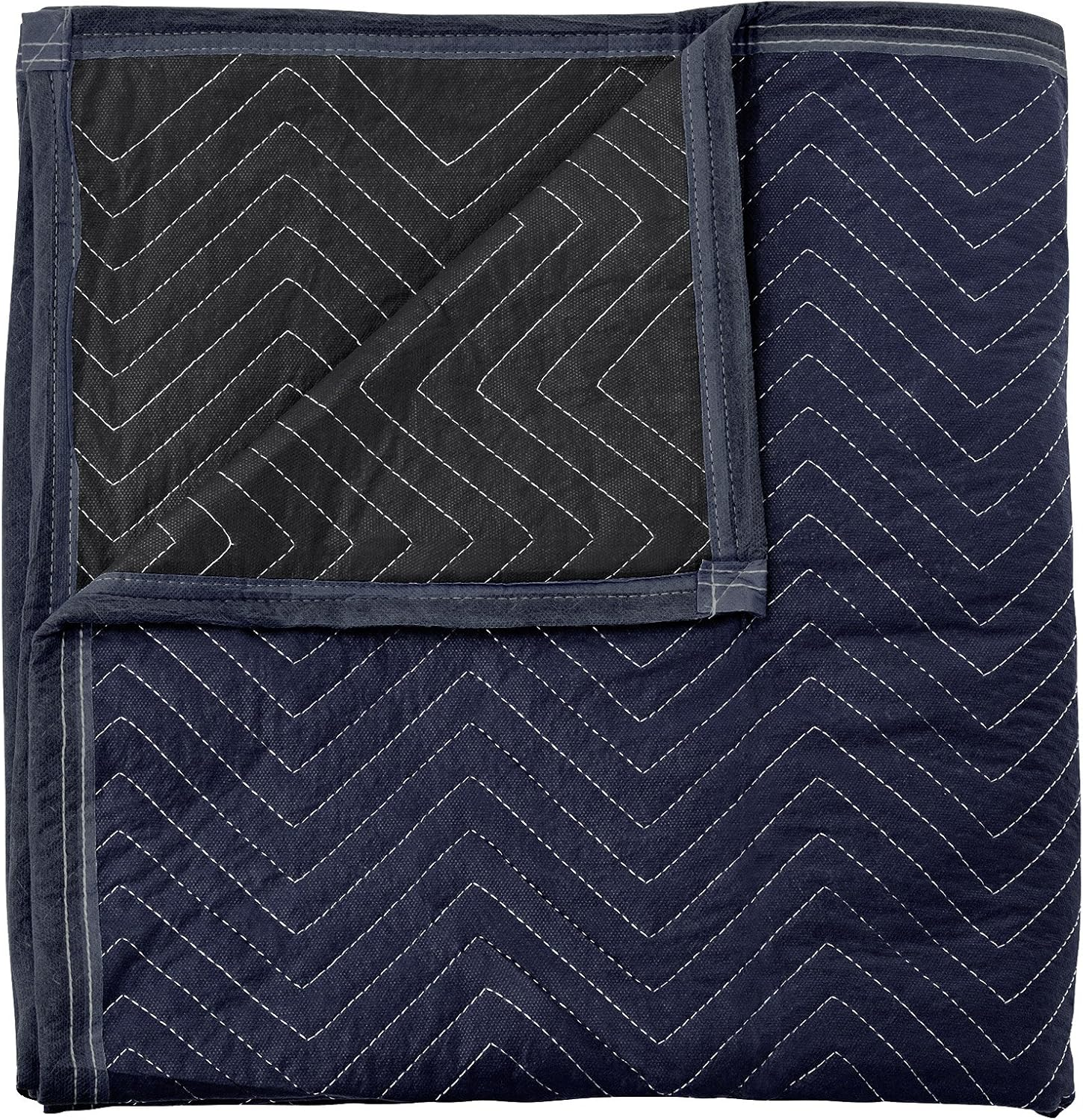Sure-Max Moving & Packing Blanket - Pro Economy - 80" X 72" (35 Lb/Dz Weight) - Professional Quilted Shipping Furniture Pad Navy Blue and Black, BLANKET-P35_1 image number 3