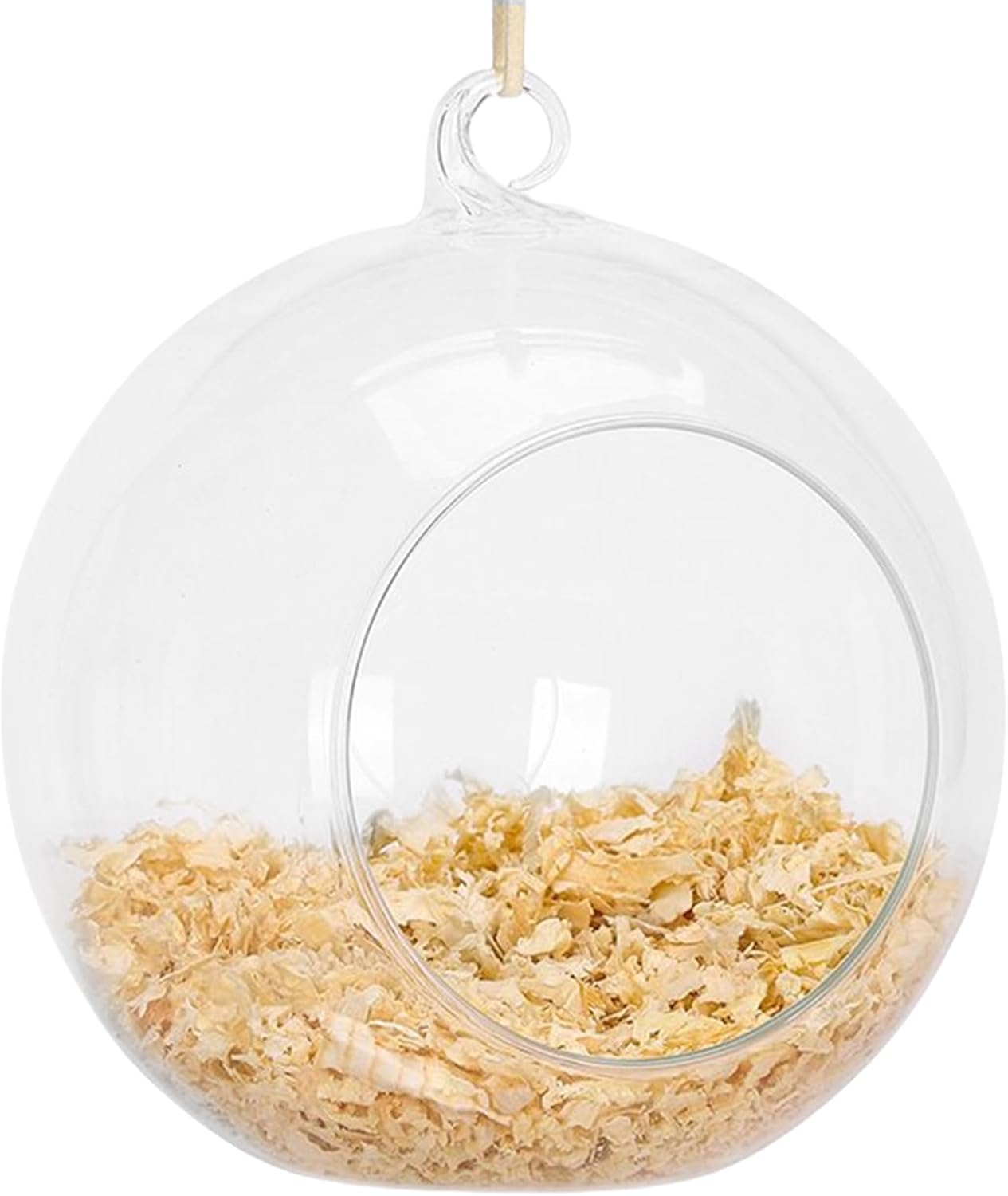 Bird House for Cage | Hangable Parrot House - Hangable round Swing Bed with Wood Chips Clear Washable for Breeding Canary Parakeet Finch Outdoor Garden Tree image number 2