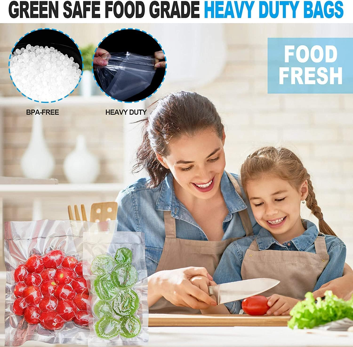 CANLENPK 4&times;6 Inch Small Vacuum Seal Bags, Precut Food Vacuum Storage Bag,Seal Meal Snack Fruit Nut,Boil Steam Heat Freeze,Commercial Grade Heavy Duty Sealable Bags(100Pcs, Transparent)