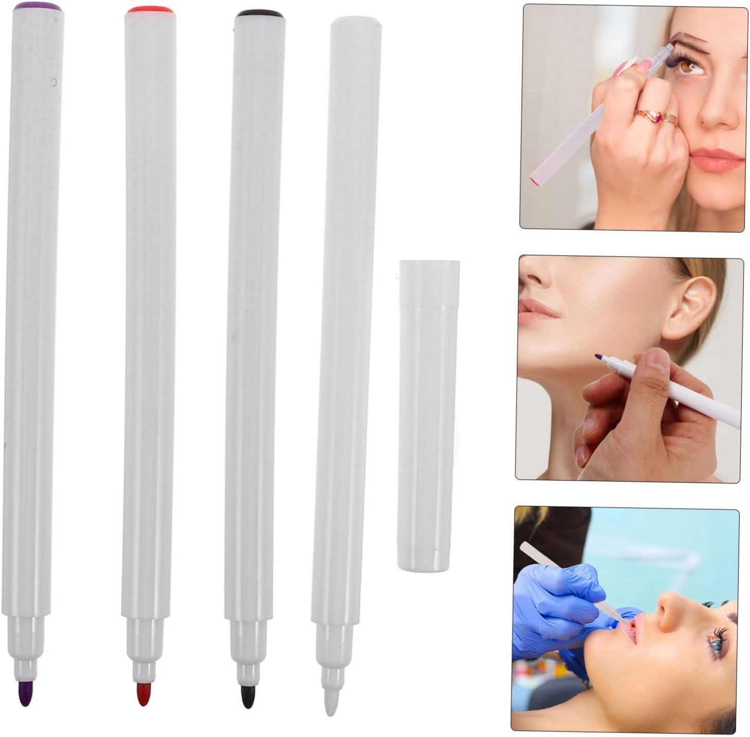 MERRYHAPY 4Pcs Accurate Tattoo Face Markers Skin Marking Pen for Temporary Piercing image number 5