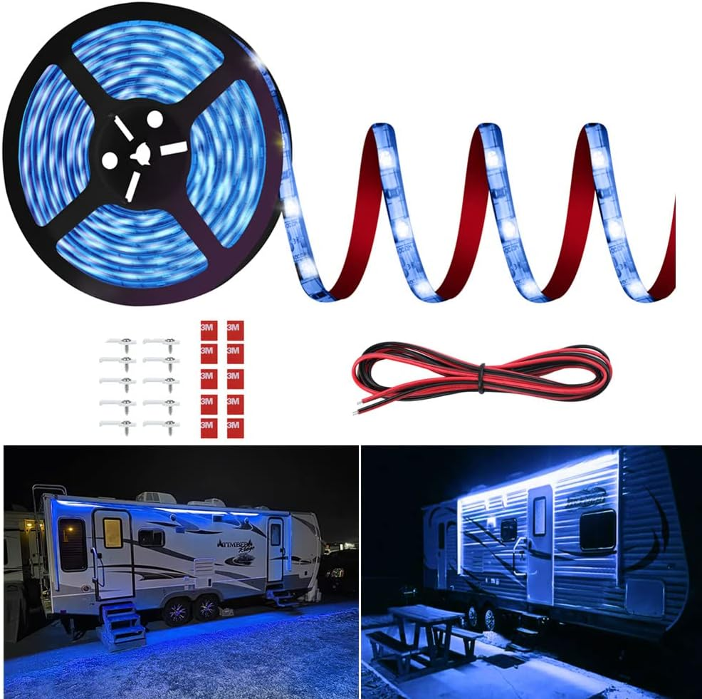 RV Awning Led Lights, 20FT 12V Camper Awning Lights for Camper Motorhome Travel Trailer Concession Stands Food Trucks, Waterproof RV Exterior Awning Light Strip for Party BBQ image number 3