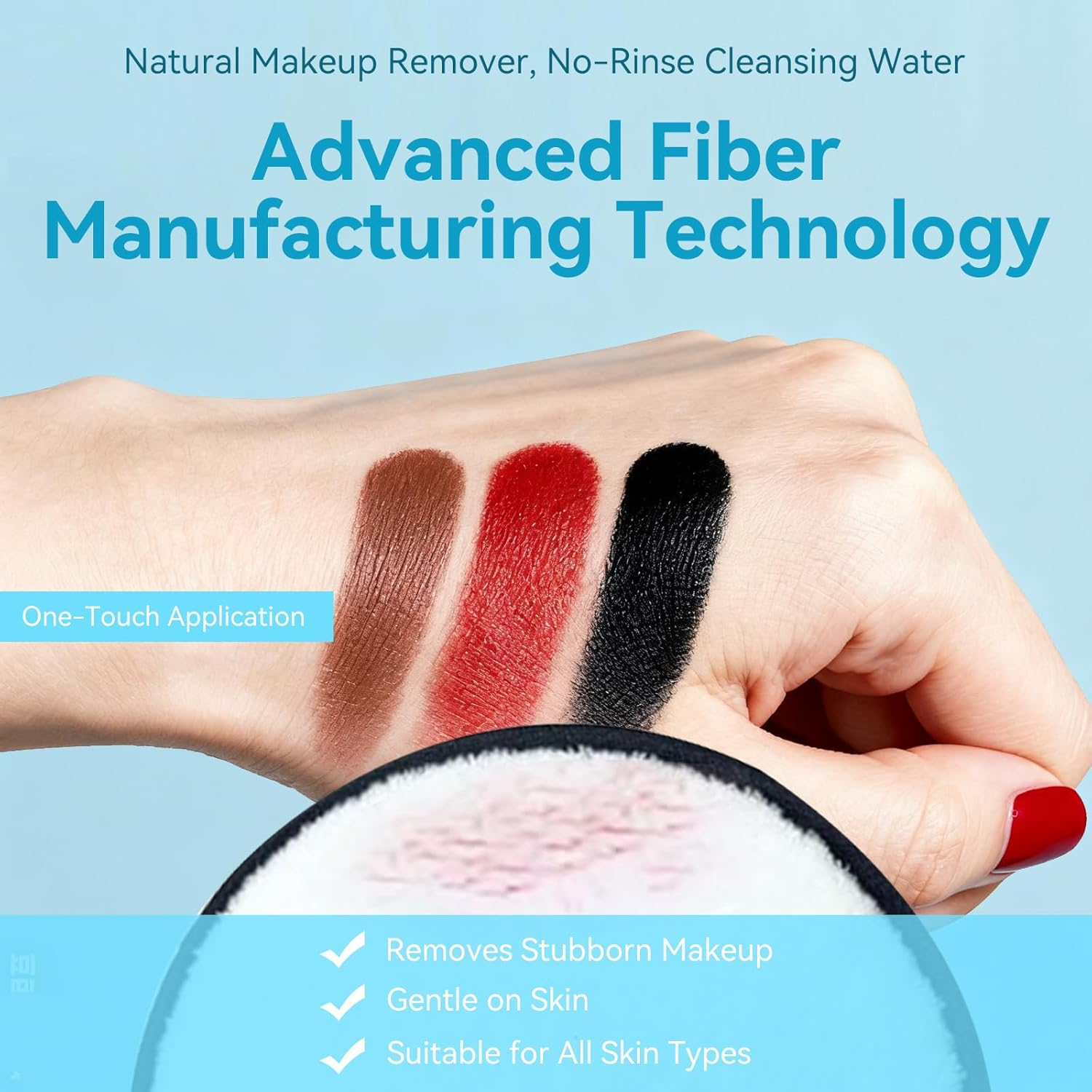 Makeup Remover Pads 4 Pack 2 Black 2 White Reusable Microfiber Face Pads Washable for All Skin Types Eco Friendly image number 1