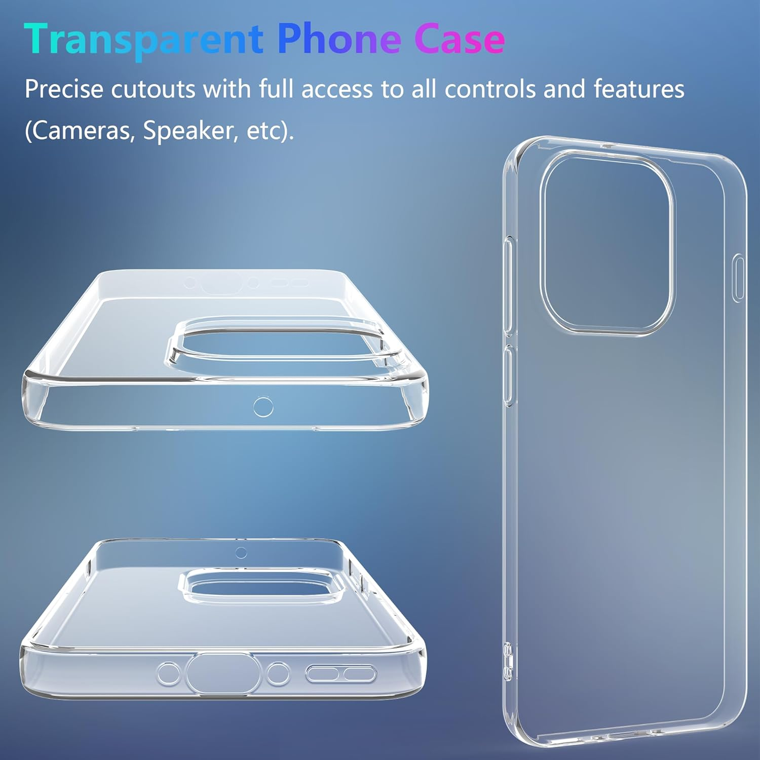 Effcotuo Case for Oppo Find X9 Cover with 2 Pieces Screen Protector for Tempered Glass Screen Protector Transparent Mobile Phone Case Transparent Silicone TPU Protective Case