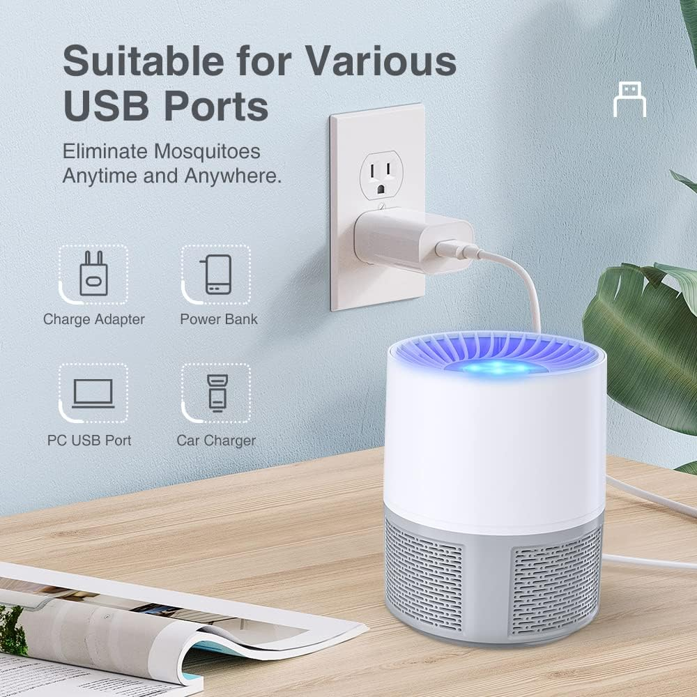 Mosquito Killer Lamp, Bug Zapper, Portable Zappers USB Rechargeable Mosquito Killer Lamp, Indoor Outdoor Use Bug Zapper Powerful Attractant for Backyard Patio Camping image number 1