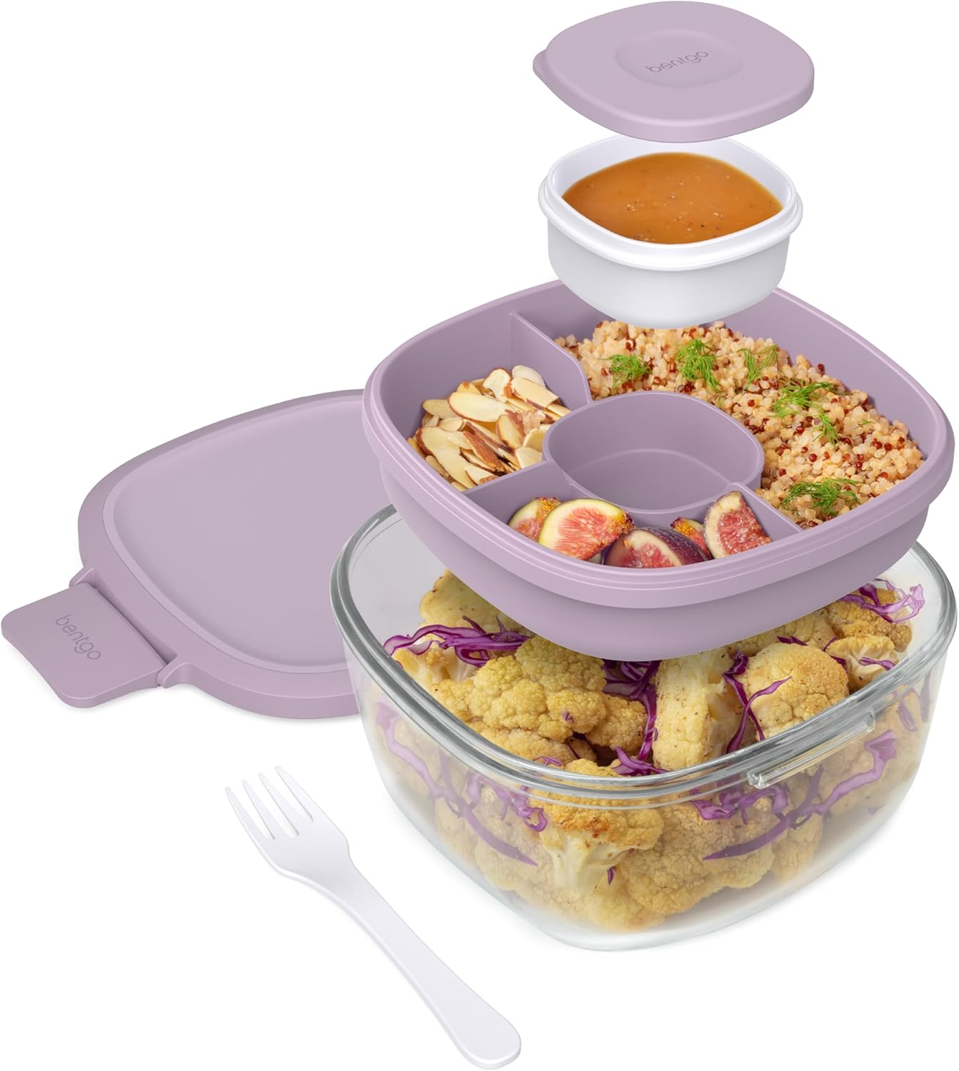 Bentgo All-In-One Glass Salad Container - Lavender