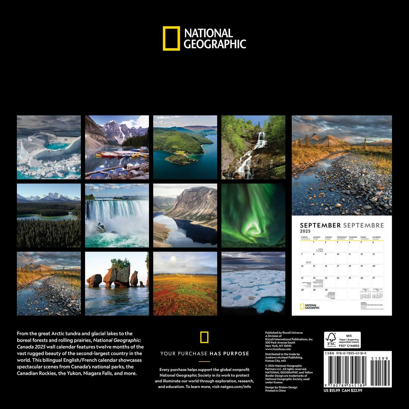 National Geographic: Canada 2025 Wall Calendar image number 1