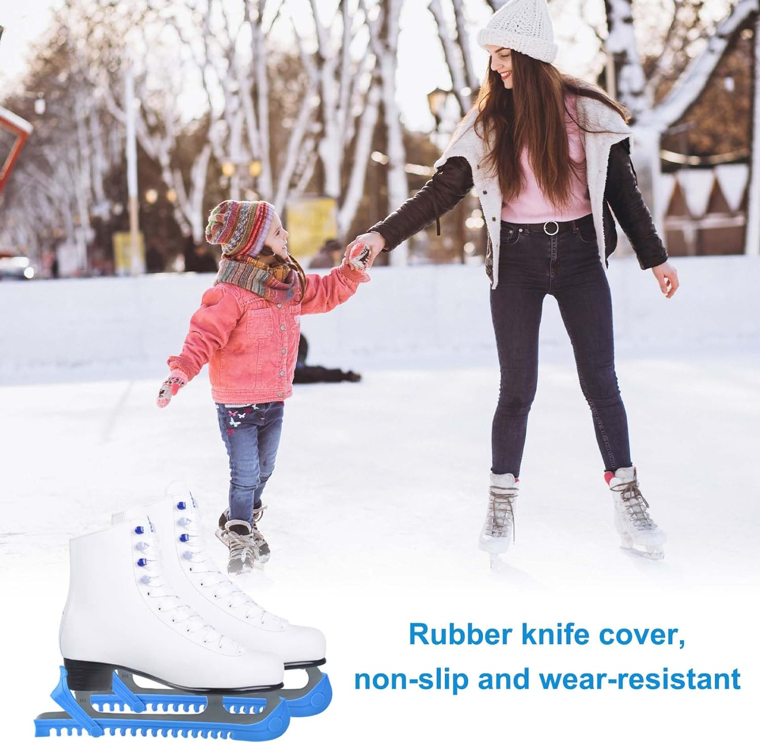 Ice Skate Guards, 1 Pair Ice Skate Blade Covers Skate Blade Protector, Ice Hockey Equipment with Adjustable Buckle for Ice Skating, Figure Skates, Hockey image number 4