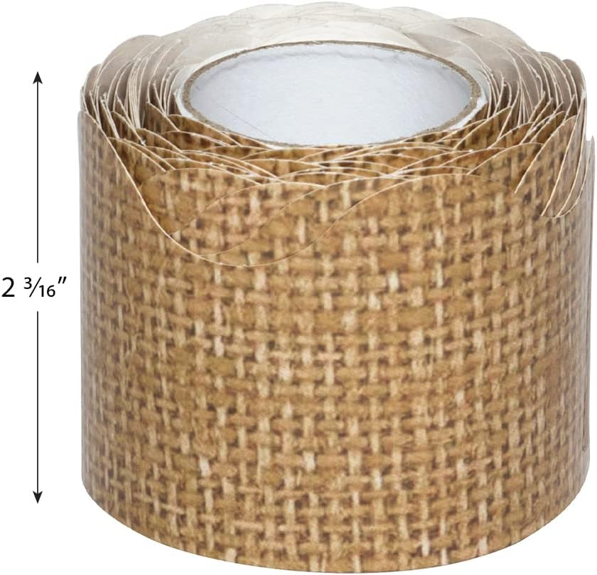 Teacher Created Resources Burlap Scalloped Rolled Border Trim - 50 Ft - Decorate Bulletin Boards, Walls, Desks, Windows, Doors, Lockers, Schools, Classrooms, Homeschool & Offices image number 4