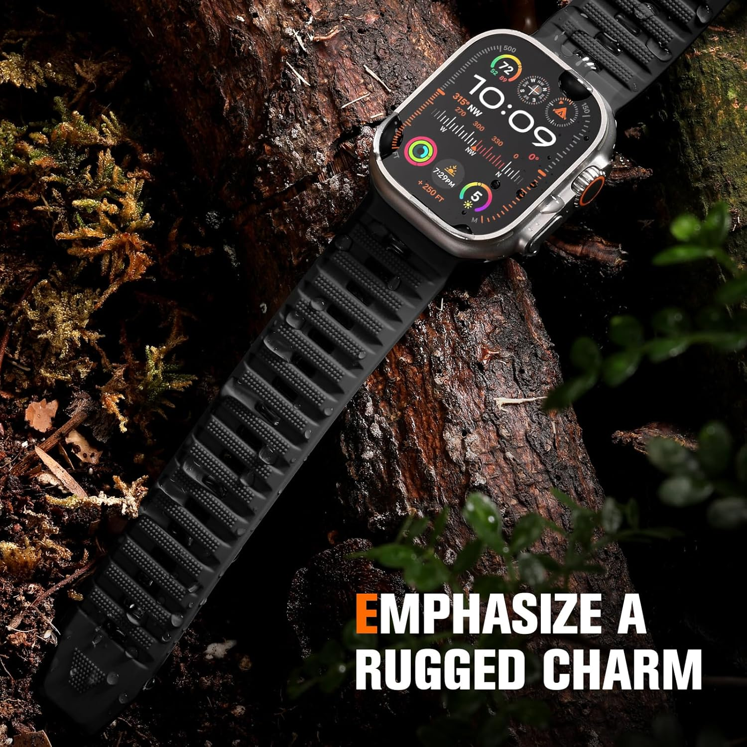 Witzon Sport Bands Compatible with Apple Watch Ultra Band 49Mm 46Mm 45Mm 44Mm 42Mm Men, Wide Soft Silicone Strap Rugged Smart Watches Replacement for Iwatch Ultra Series 11 10 SE 9 8 7 6 5 4 3 2 1 - Army Green image number 2