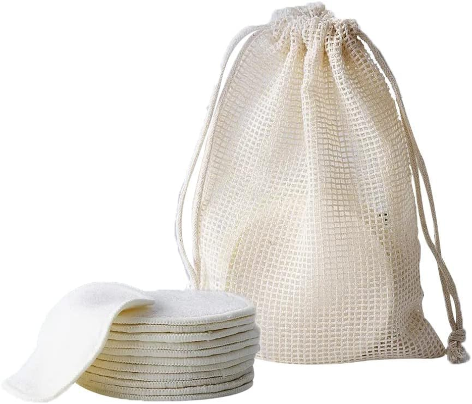 MIVES Reusable Bamboo Cotton Rounds, 20Pcs Eco-Friendly Facial Cleansing Pads image number 2