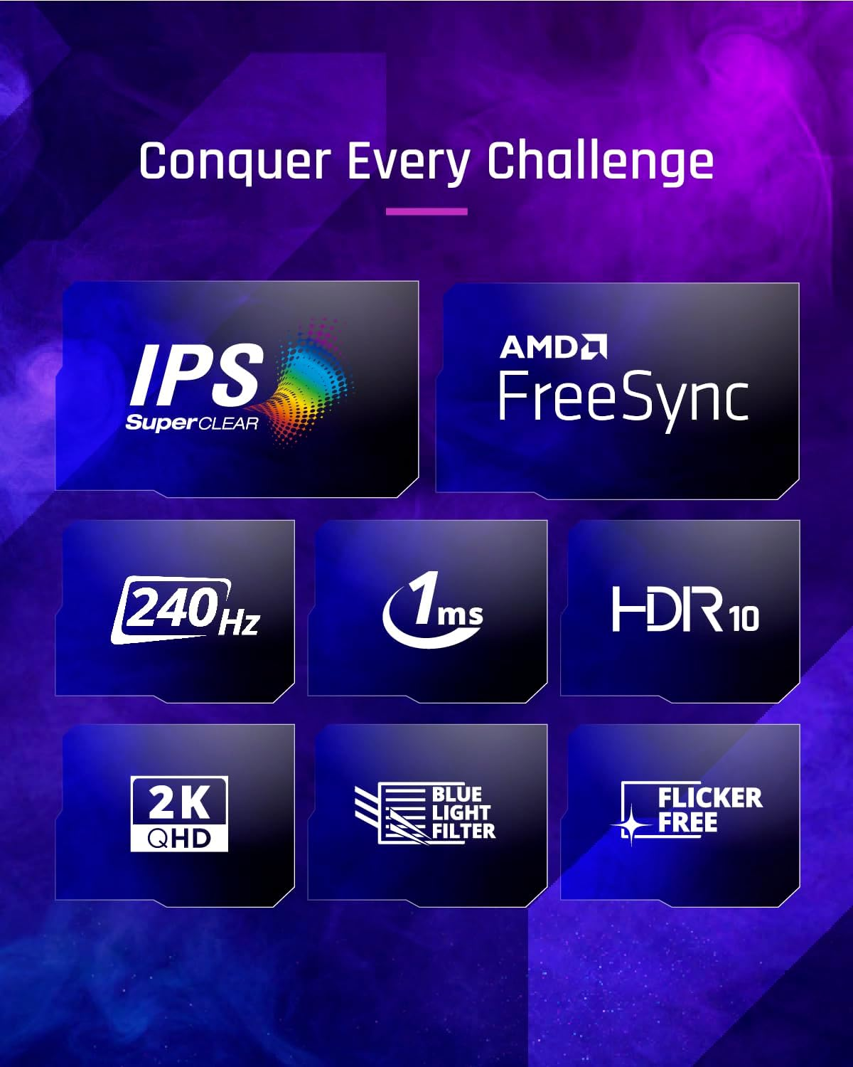 Viewsonic VX2758A-2K-PRO-3 27 Inch IPS Gaming Monitor with 2K QHD (2560X1440), 240Hz, 1Ms MPRT, AMD Freesync Premium, Tilt Adjustable, Dual HDMI & DP image number 5