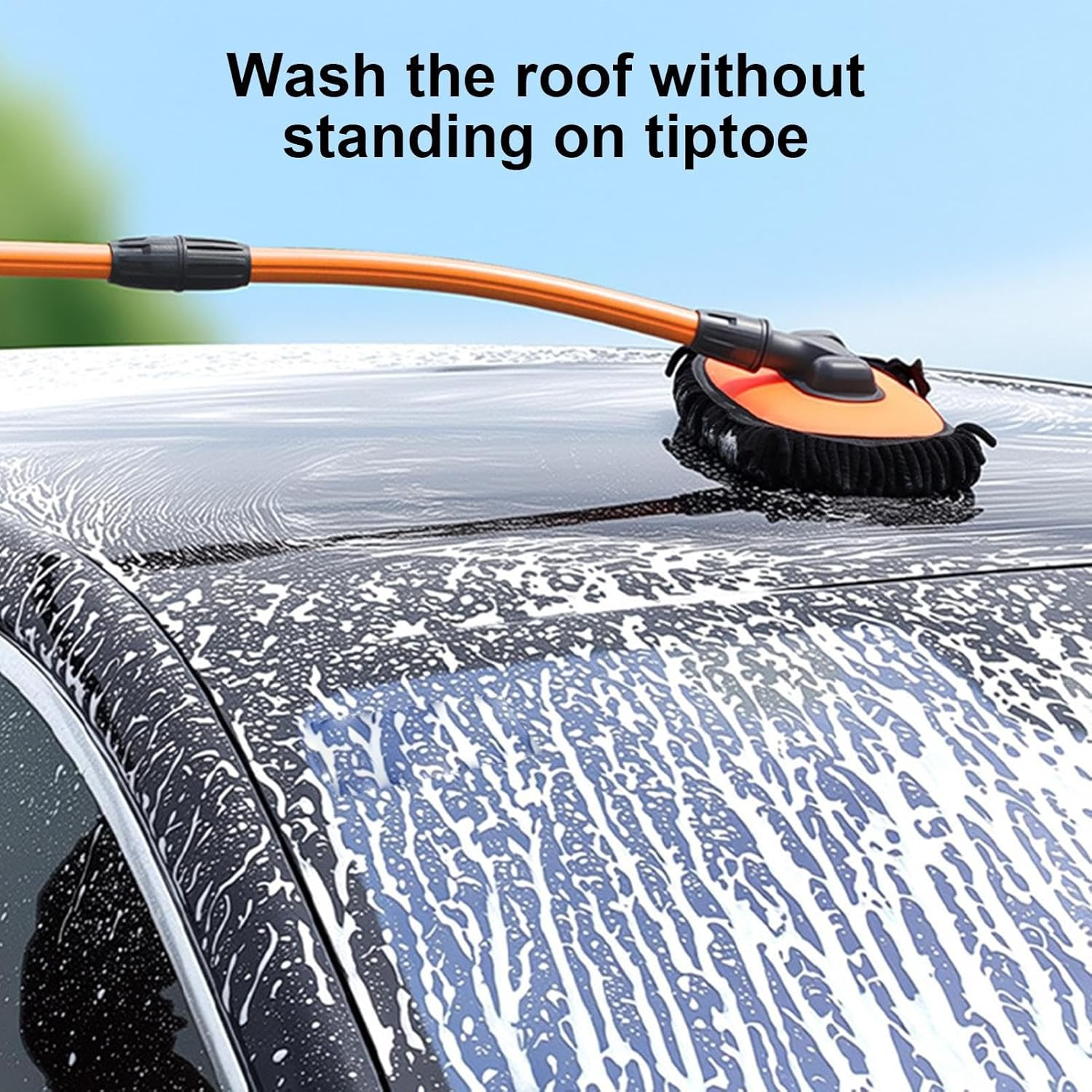 Humdcdy Car Wash Brush Mop - Car Cleaning Care Brush - Extendable No Scratch Long Handle Duster for Vehicle Dirt Washing Dust Detailing Truck Automotive Auto image number 6