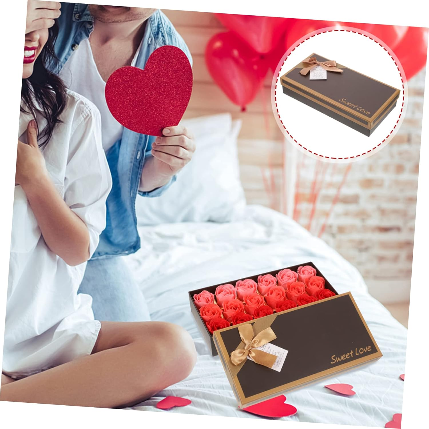 MERRYHAPY Artificial Rose Soap Flowers 18Pcs in Box Scented Soap Decorations for Valentine'S Day Mother'S Day Women image number 3