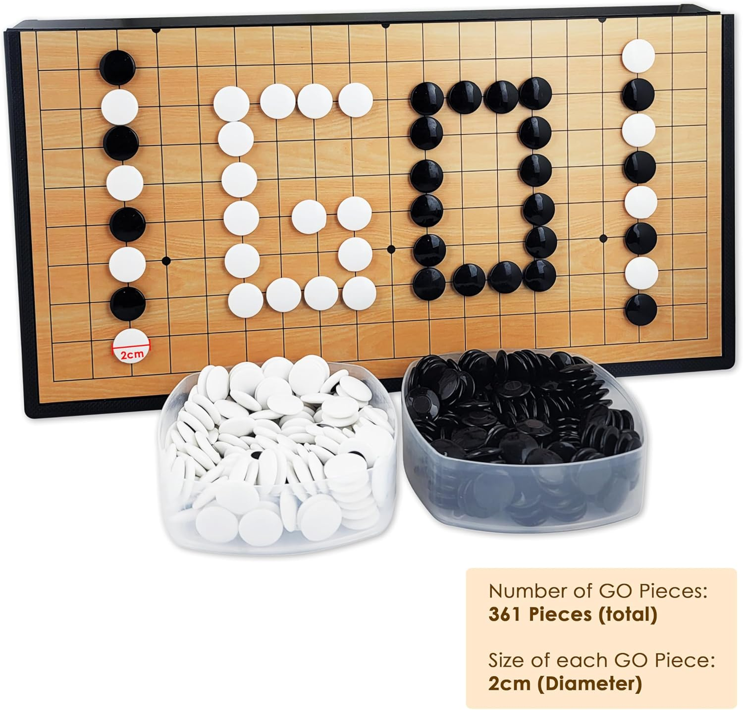 Extra Large GO Game Set, 45Cm X 45Cm Folding Board 19 X 19 Grids 361 Magnetic Pieces Portable Large Weiqi image number 5