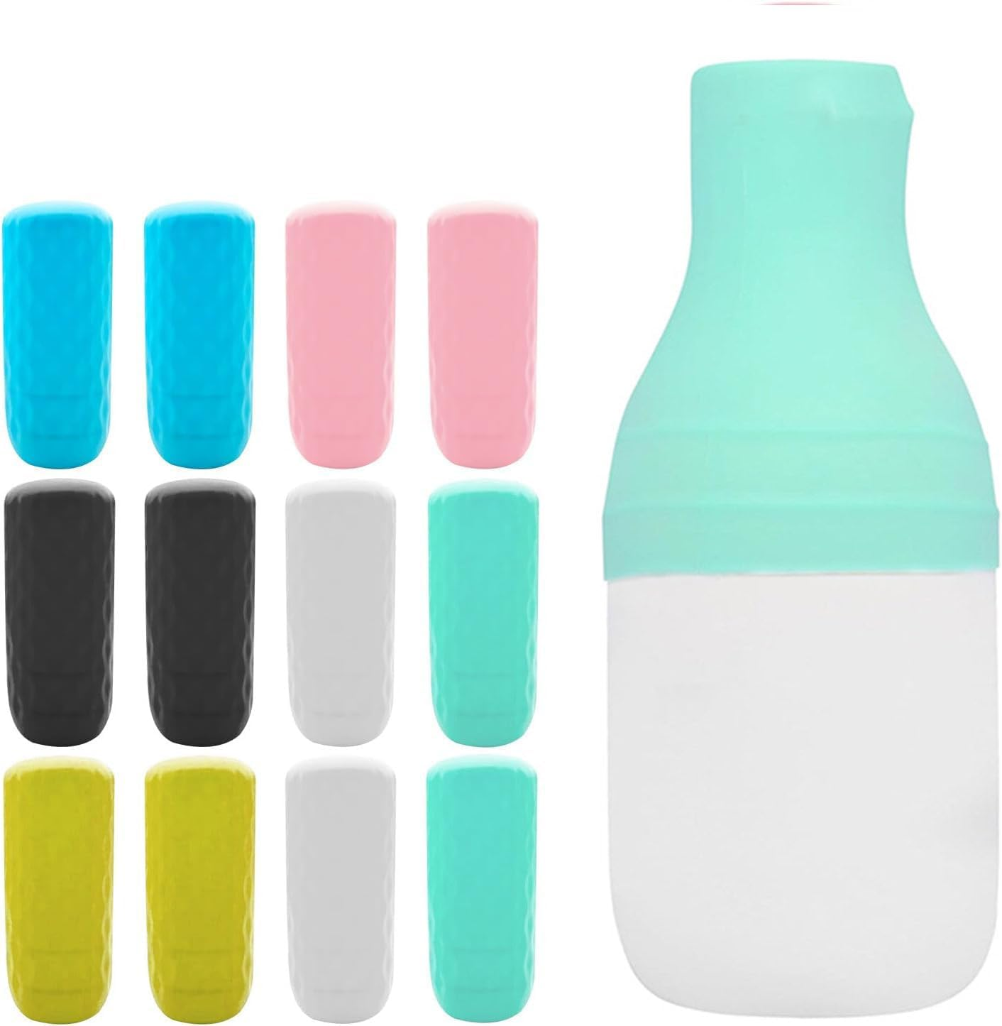 12 Pcs Silicone Travel Bottle Covers, Elastic Leak-Proof Bottle Protectors for Shampoo Lotion and Toiletries, Anti-Slip and Breakage Resistant Sleeves for Travel Accessories and Containers image number 3